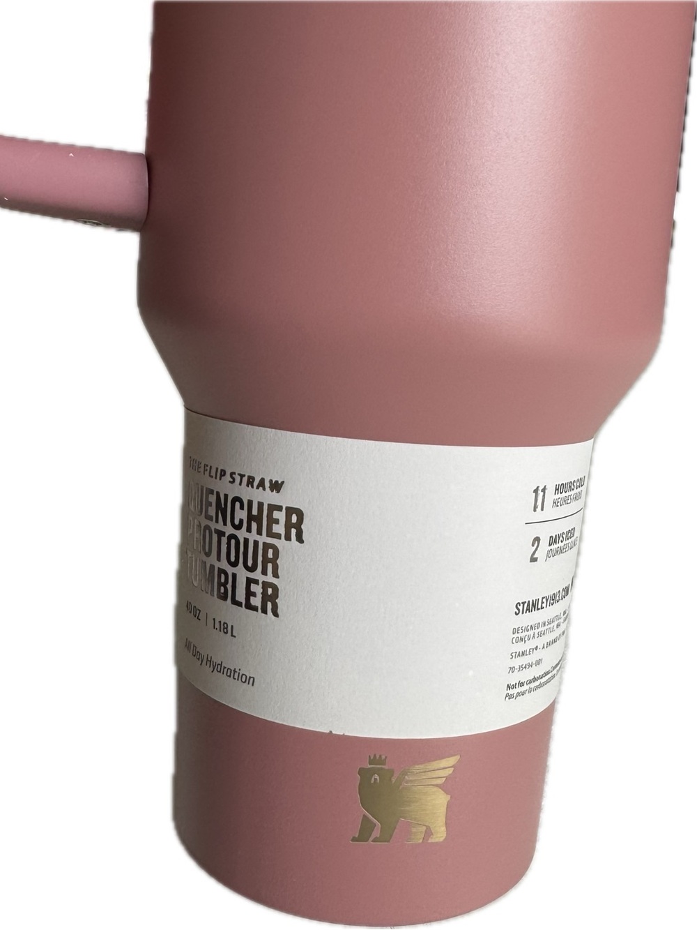 Stanley Rose Pink Travel Tumbler with Handle - Picture 3 of 6